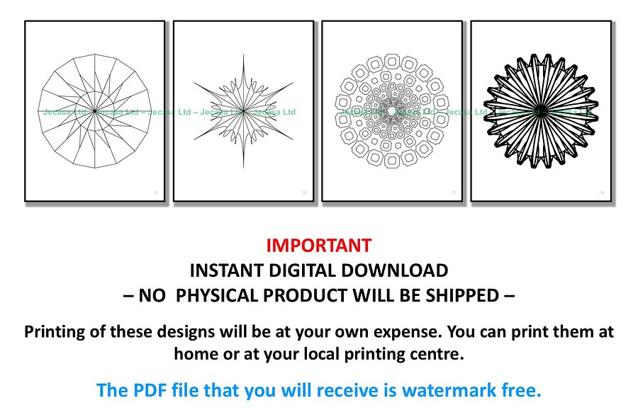 100 Geometric Mandala Coloring Pages | PDF | Digital File | Series GM2025 Vol. 4 product image (7)