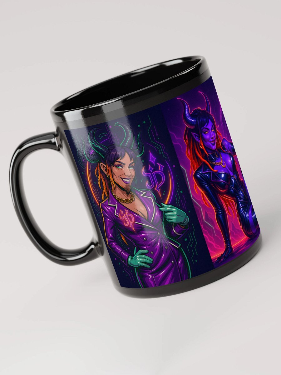 Glam Demon Mug – Jaz the Neon Brightmare | Infernal Latex Fantasy Coffee Cup product image (3)