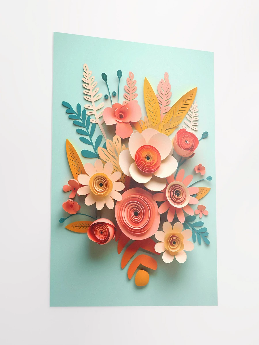 Autumnal Hues Paper Art Bouquet: Handcrafted Flower Wall Art Matte Poster product image (4)