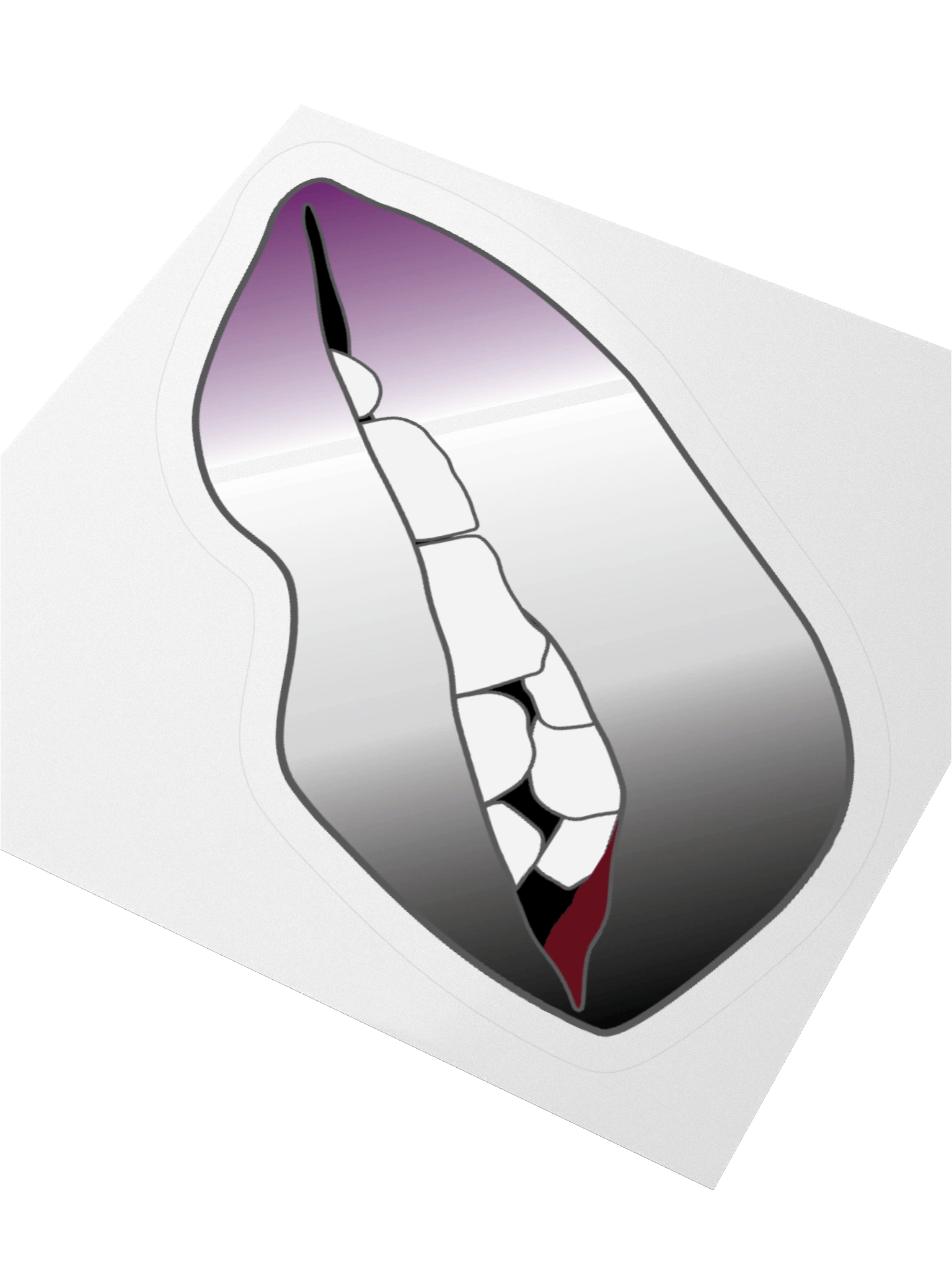 Asexual Pride Gradient Biting Lips Sticker product image (7)