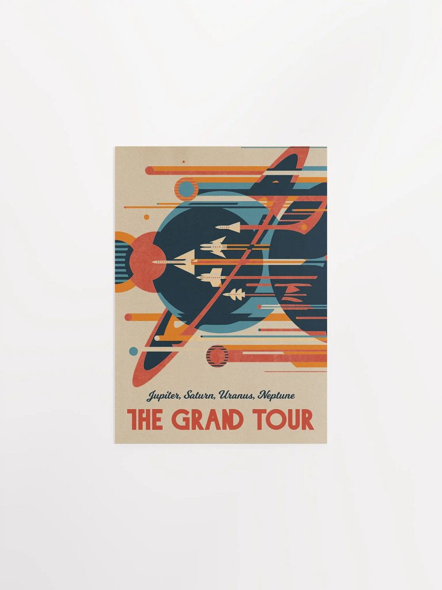The Grand Tour: Jupiter, Saturn, Uranus, Neptune — Vintage space poster, retro space art, propaganda poster, retrofuturism art, retro sci-fi print product image (6)