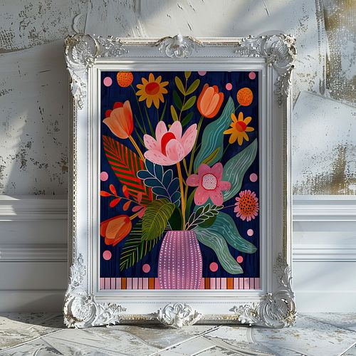 Colorful Flower Bouquet Maximalist Floral Art Print
Transform your space with this captivating Colorful Flower Bouquet Maxima...