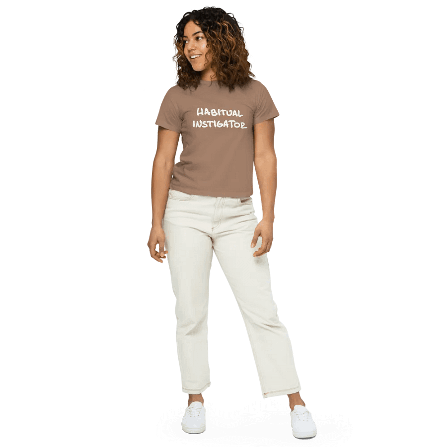 HABITUAL INSTIGATOR (white design) printed waist-length tee product image (26)