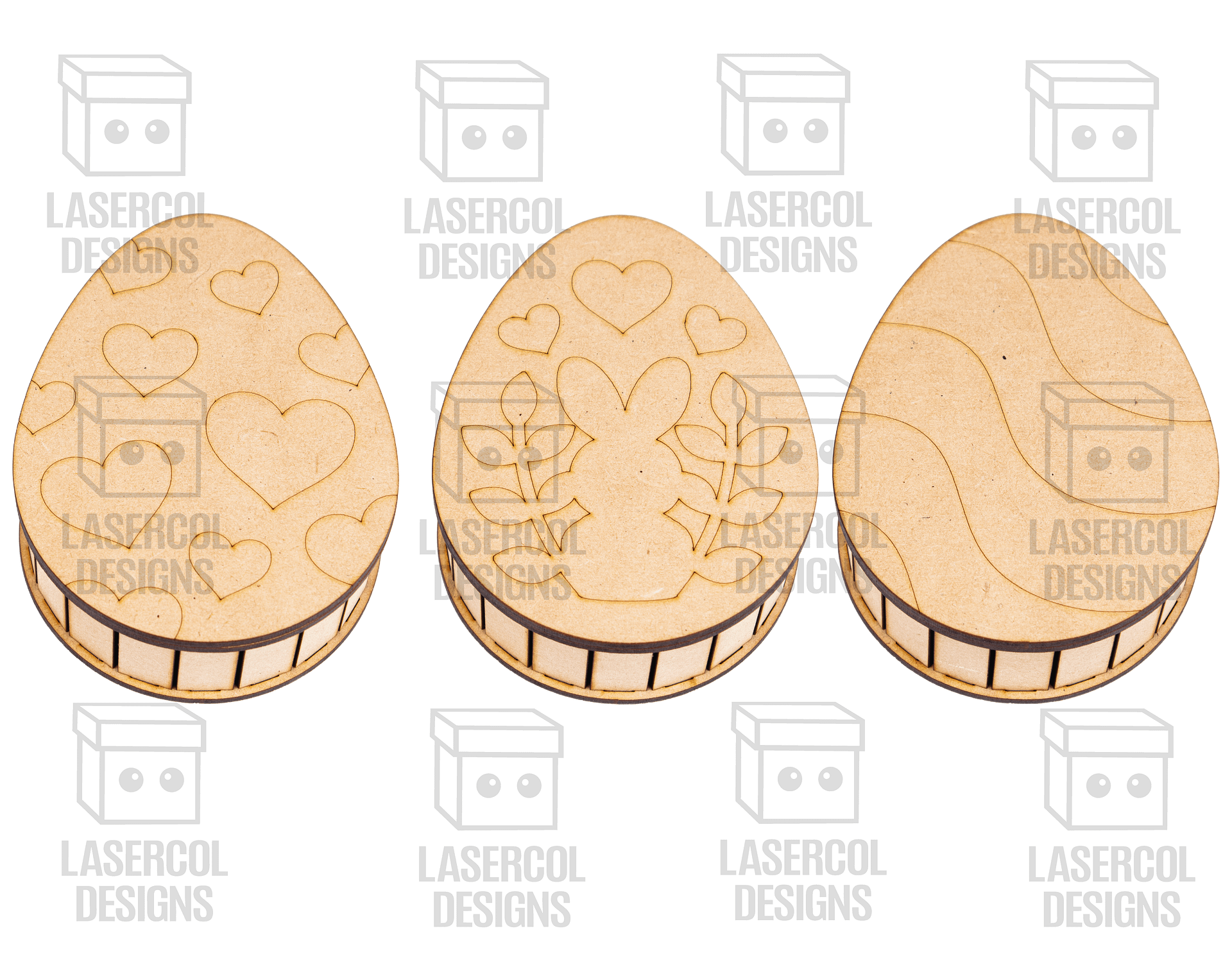 Easter Egg Gift Boxes (3 Sizes, 12 Styles) - Laser Cut Files product image (9)