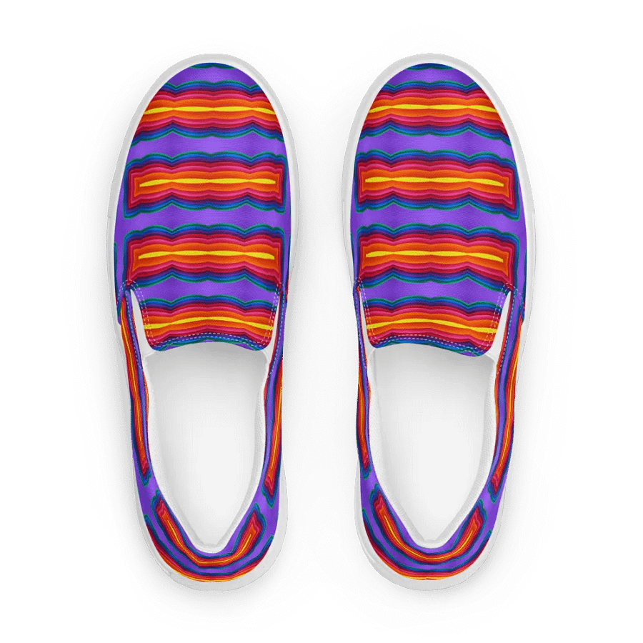 Vivid Mosaic Pattern -Women's Slip-On Canvas Shoes product image (3)