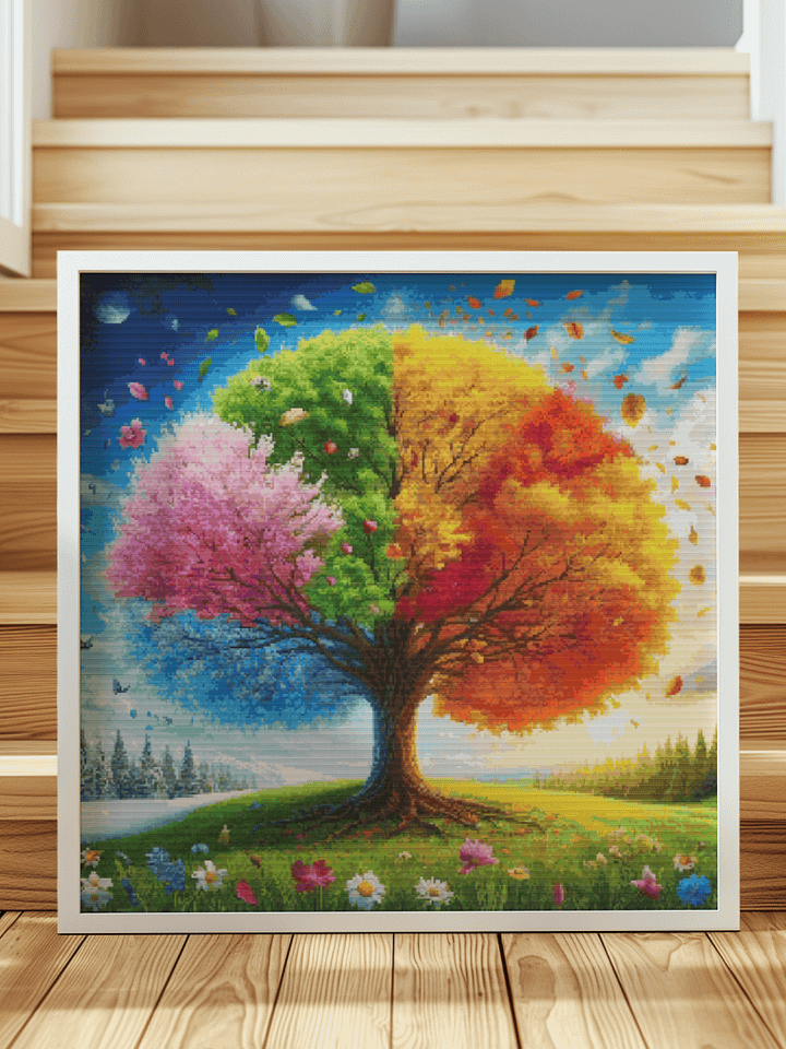 Seasonal Tree Cross Stitch Pattern product image (1)