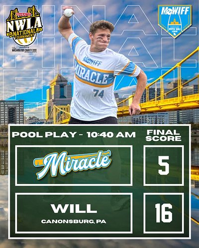 🚨 Final 🚨

Game 2 of @nwlatournament pool play. 

Miracle drop game 2 to move to 1-1 on the day. 
@fpencer_soss @drewbaalman ...