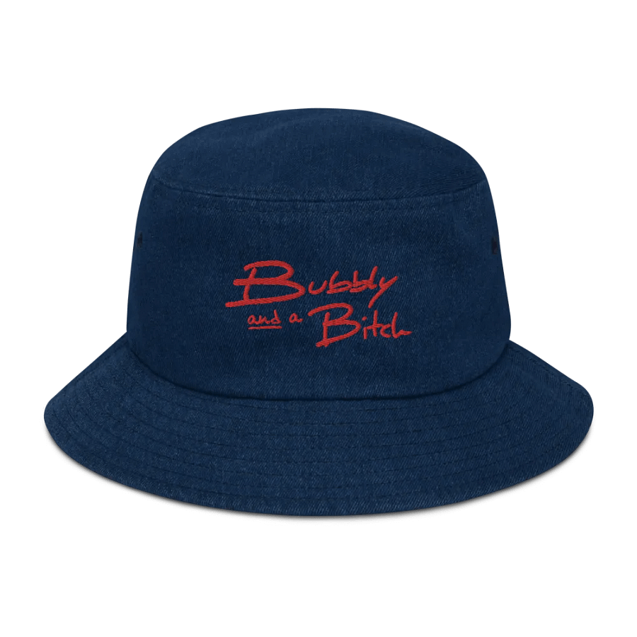 Bubbly and a B*tch (red) embroidered denim bucket hat product image (21)