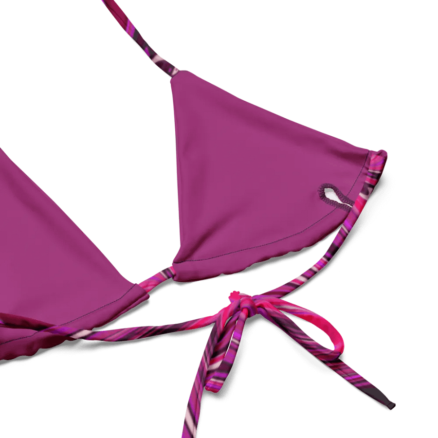 Padded String Bikini Top - Pink and Purple Digital Fluid Art product image (8)