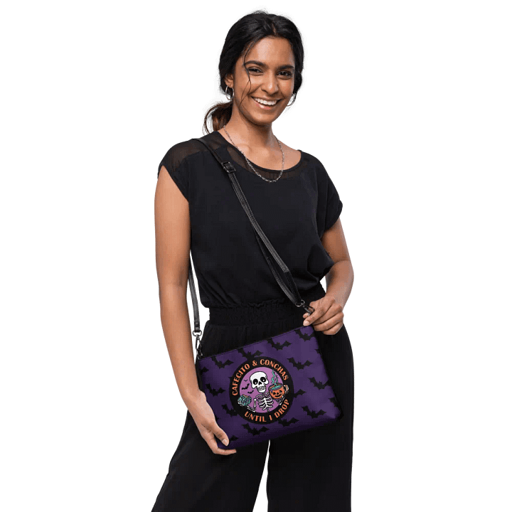 Cafecito and Conchas Halloween Skeleton Flip-Sided Faux Leather Crossbody Bag product image (2)