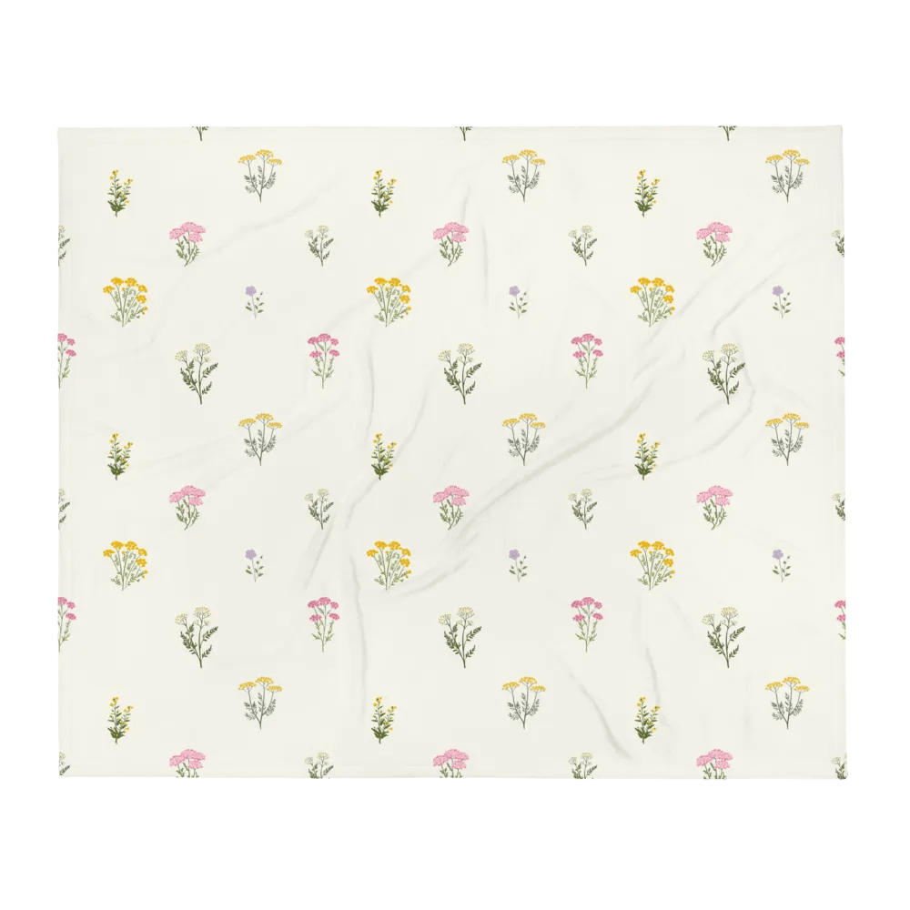 Fresh Wildflower Summer Beige Throw Blanket product image (2)