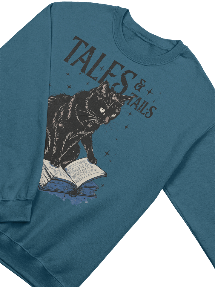 The "Tales & Tails" Book Cat Sweatshirt product image (1)