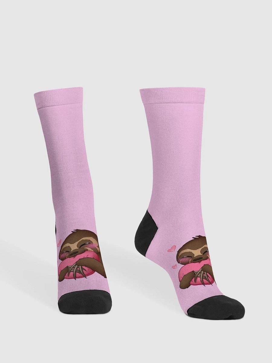 Pink Blushing Sloth Crew Socks product image (2)