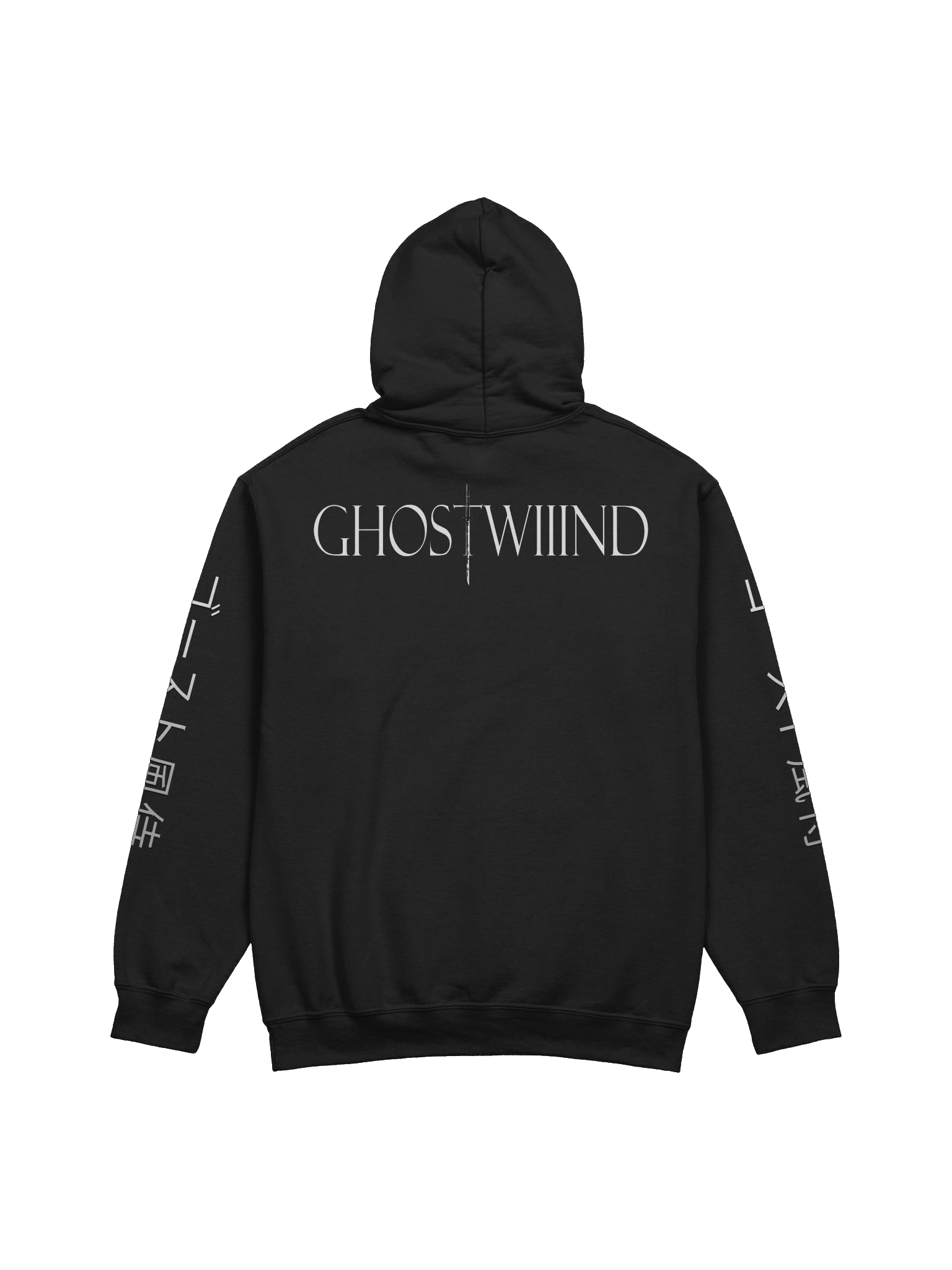 GHOSTWIIIND HOODIE MEDIUM FONT - KANJI SLEEVES product image (1)
