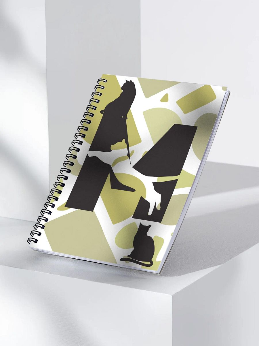 Monogram Letter M Cat Lover Geometric Greens Notebook product image (3)