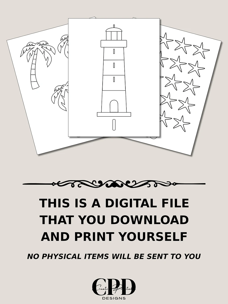 Printable Number Counting Coloring Pages - Beach Theme product image (6)
