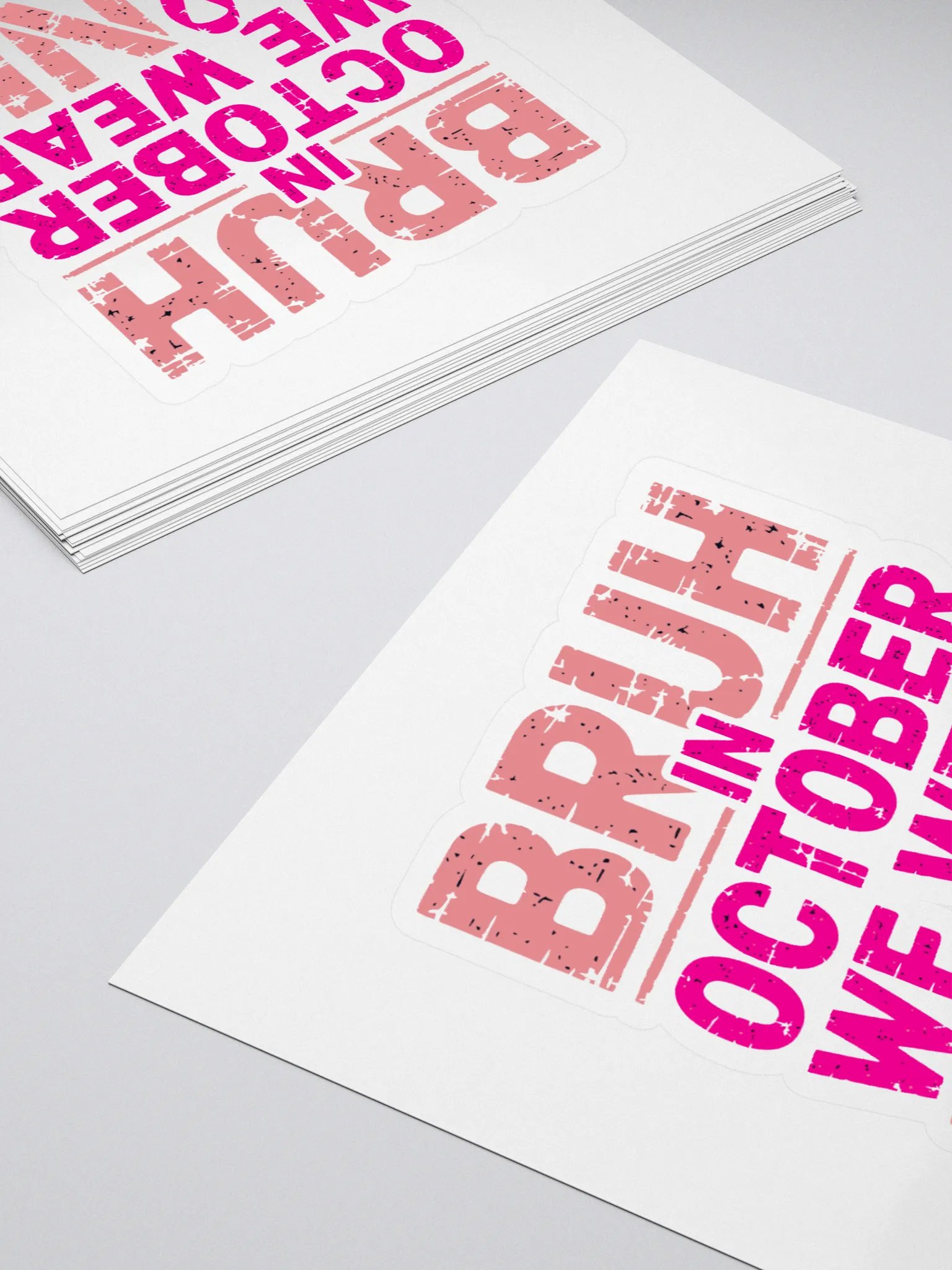 Bruh In October We Wear Pink Kiss Cut Stickers product image (4)