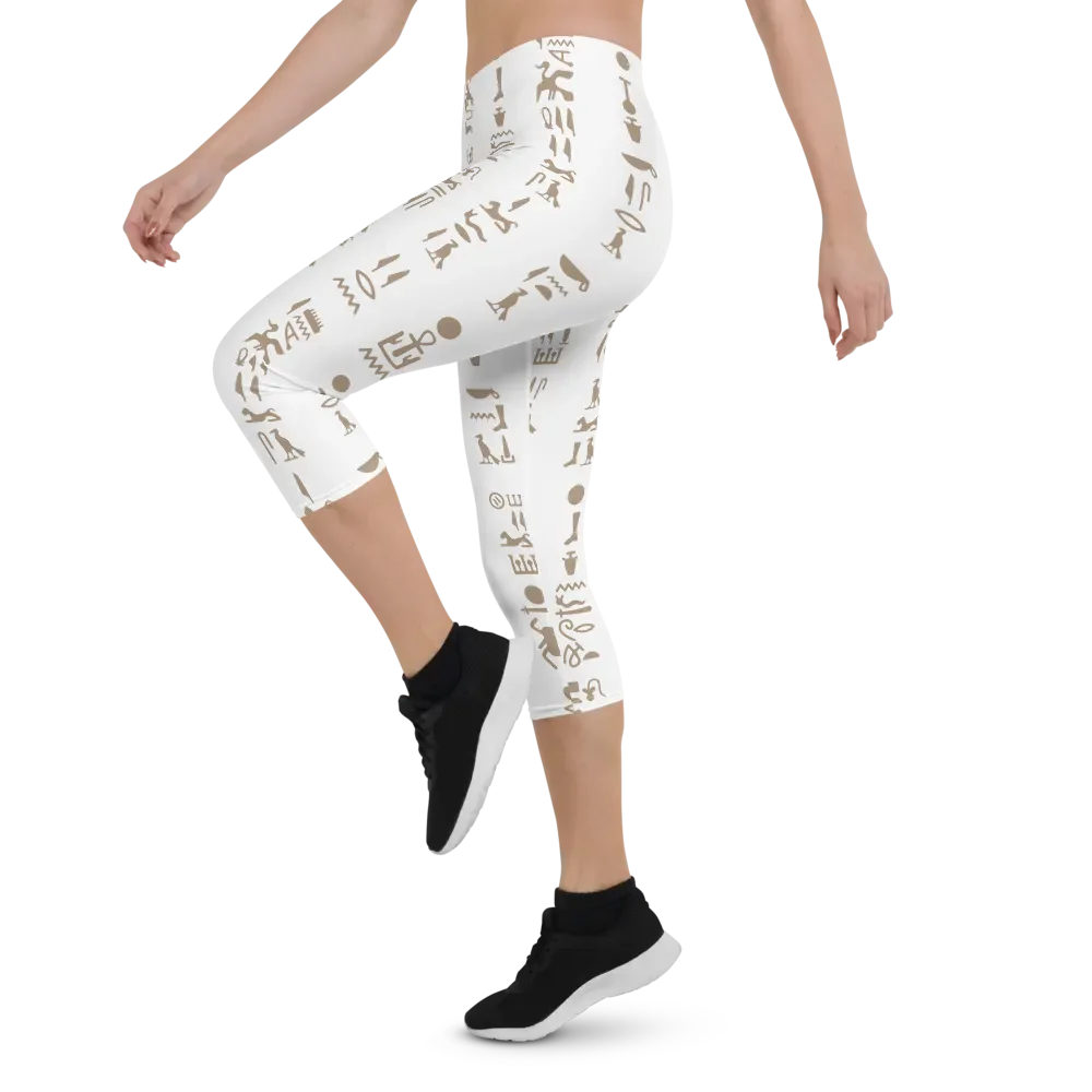 Isis White All-Over Print Capri Leggings product image (3)