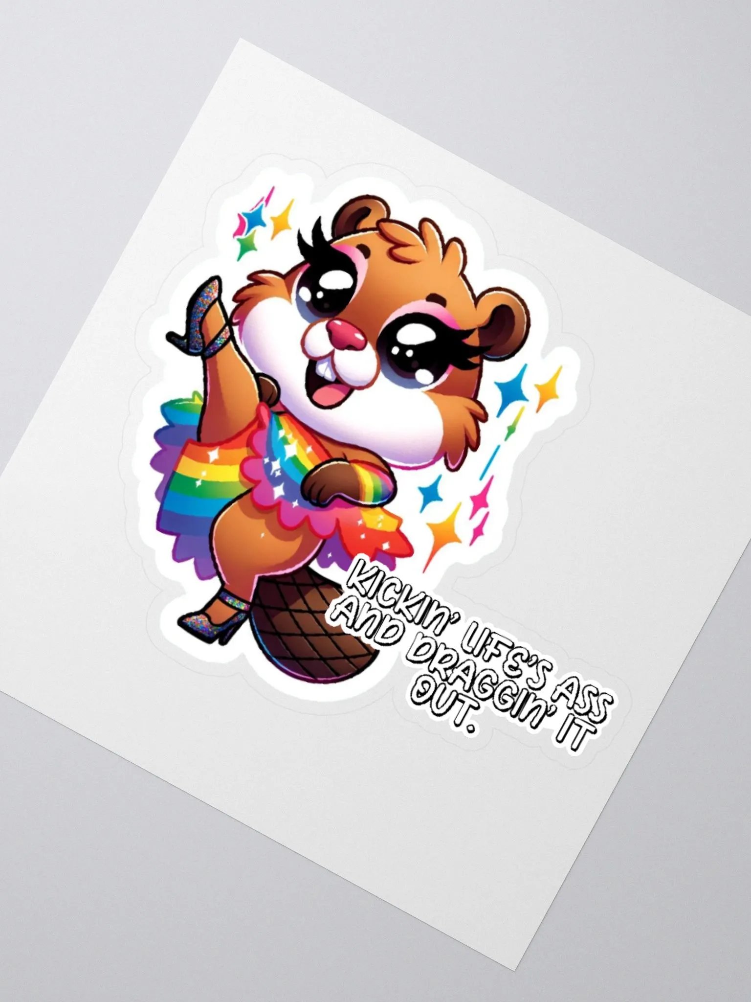 Drag Queen Moto Sticker-My Fabulous Self Sticker-LGBTQIA+ Sticker-Rainbow Sticker product image (5)