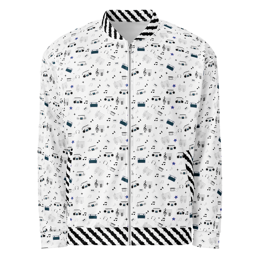 Rewind & Replay – Retro Scribble All-Over Bomber Jacket product image (1)