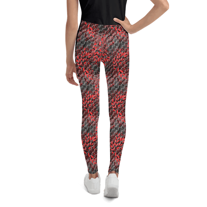 JoBeths' Signature Leggings 👖 Youth Red Leave's 🍃 Design product image (2)