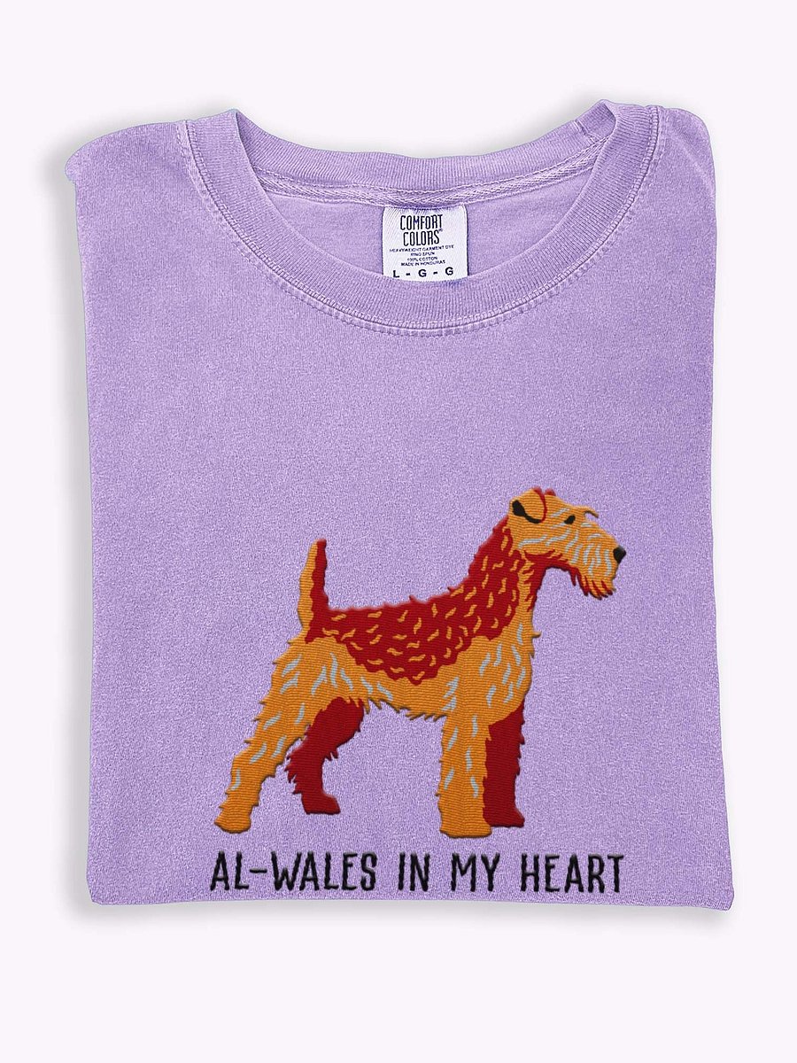 Al-Wales in My Heart T-Shirt(Embroidered) of a Fox Terrier(Red & Tan) product image (1)