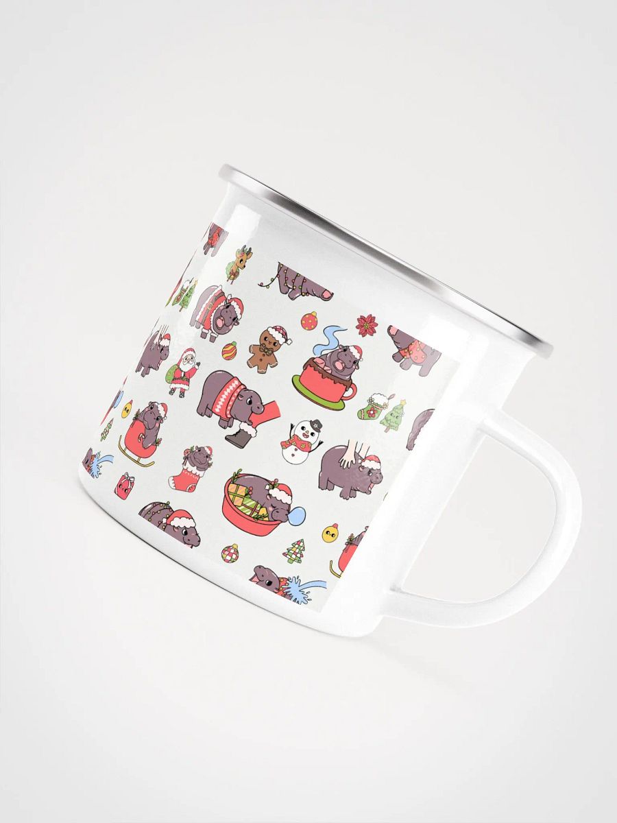 MOODENG'S CHRISTMAS PATTERN ENAMEL MUG product image (5)