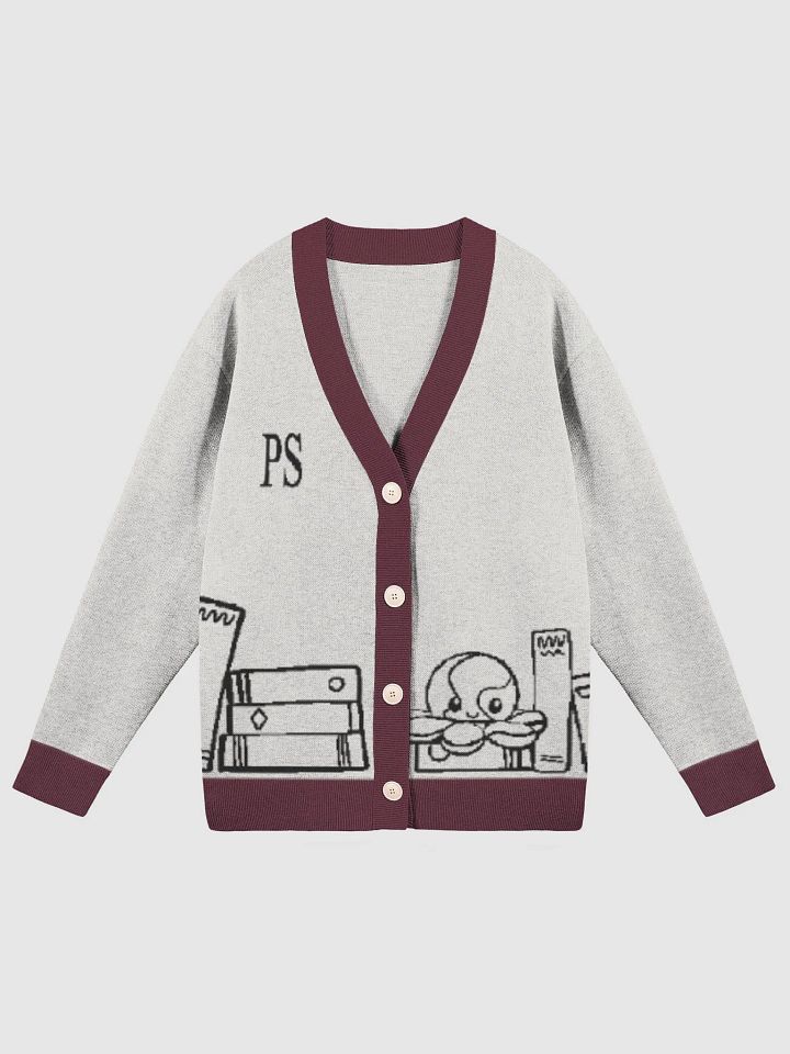 Squiddleton Cardigan - Bone & Bergundy product image (4)