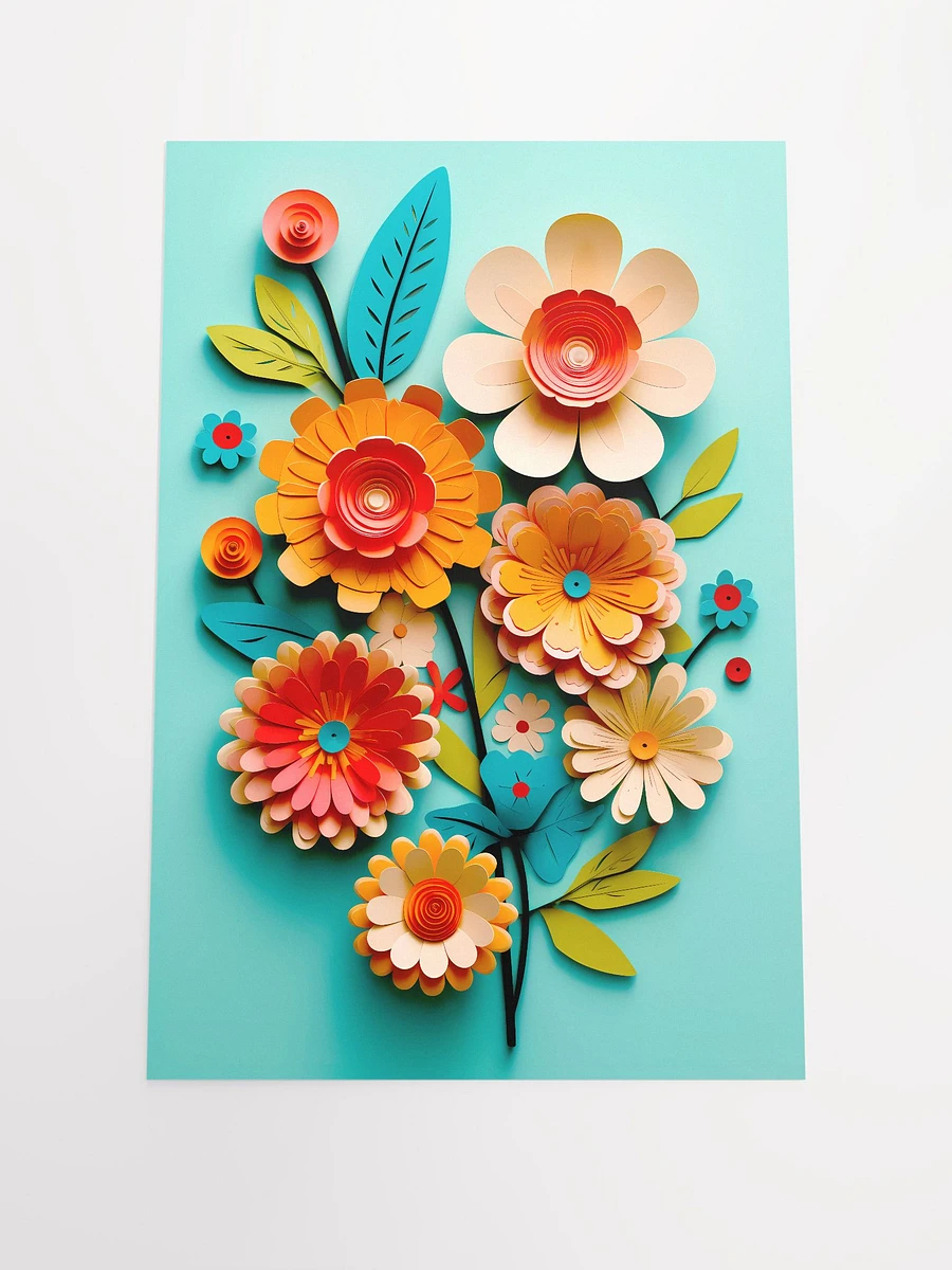 Vibrant Quilled Paper Garden Artwork: Colorful Floral Wall Decor Matte Poster product image (3)