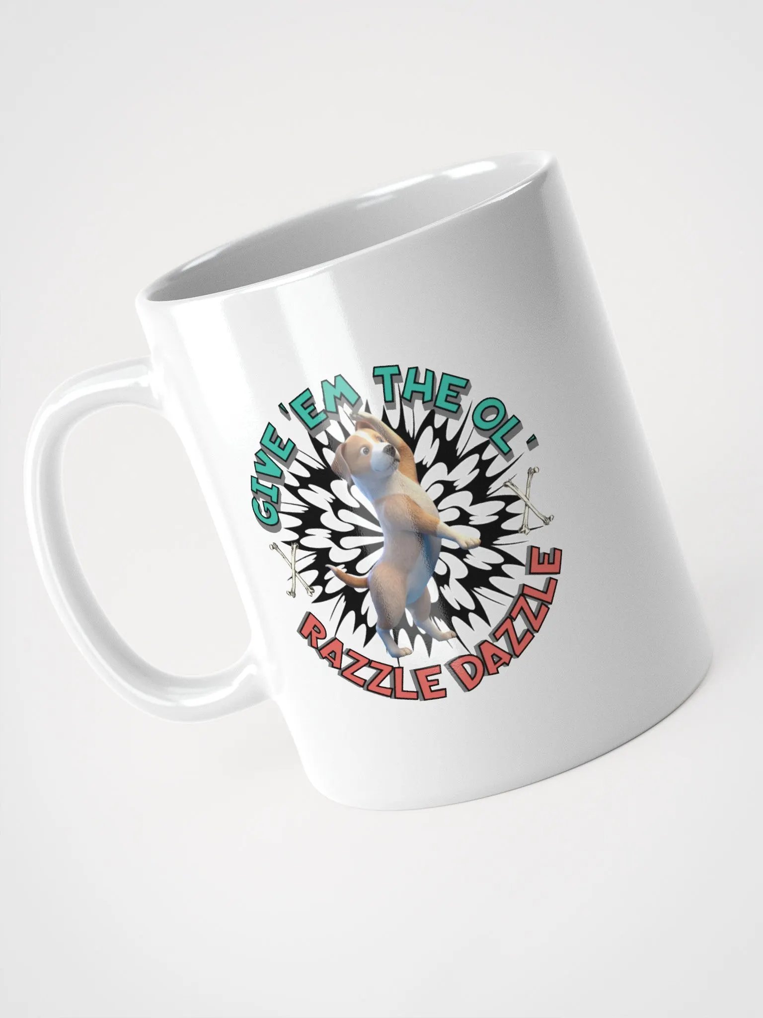 Razzle Dazzle Dog White Glossy Mug product image (2)