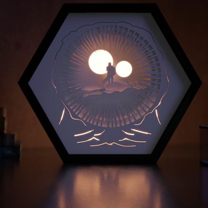 Dune Lightbox template 3 in 1 - PDF PNG SVG DXF + Video Tutorial product image (1)
