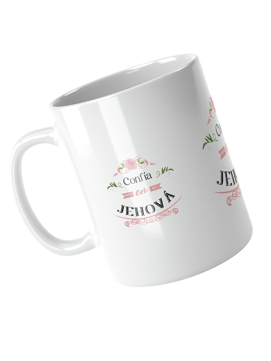 Confía en Jehová | Taza Cerámica Brillante con Diseño Floral – Isaías 26:4 product image (4)