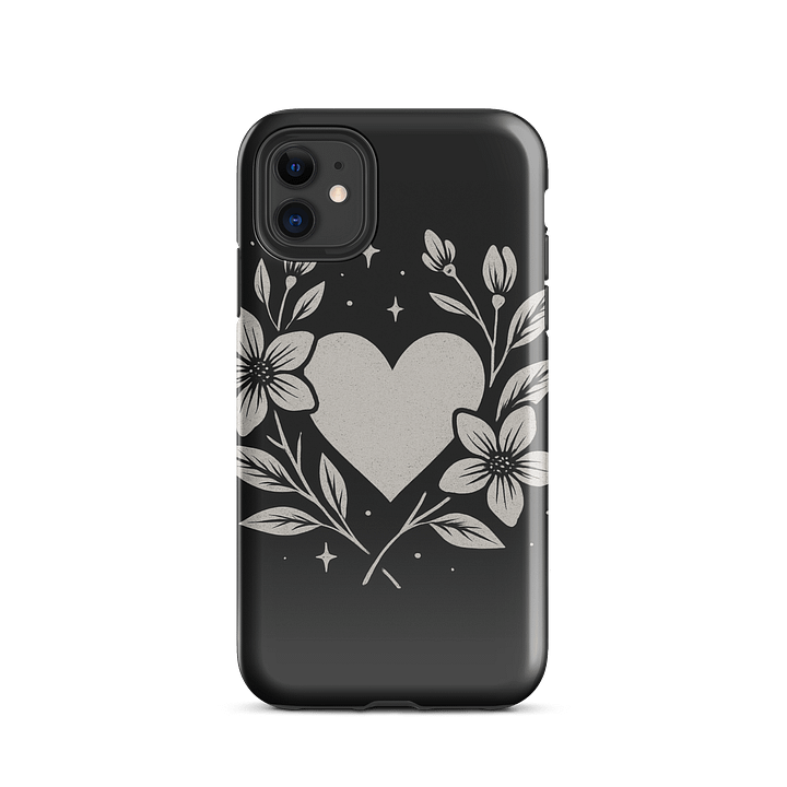 Floral Heart Monochrome iPhone Tough Case product image (28)