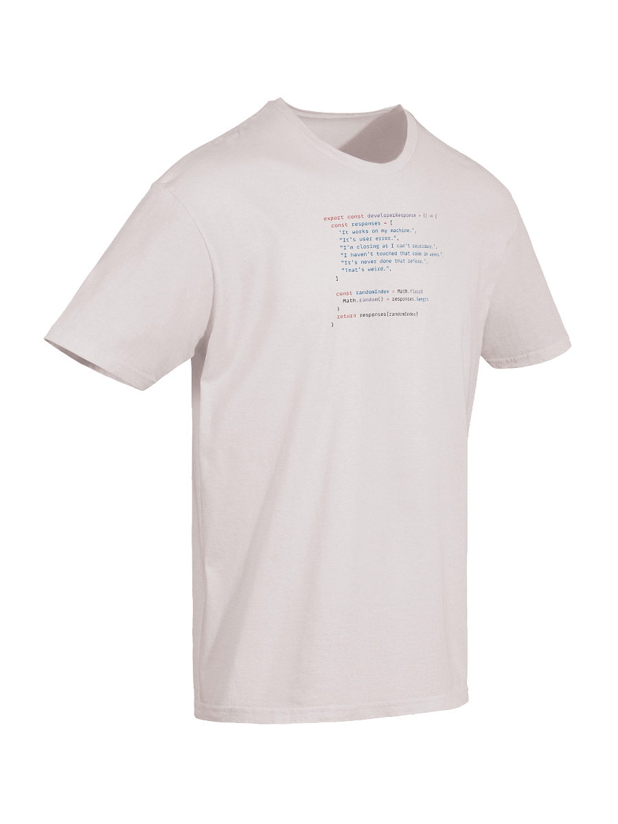 Developer Excuse Javascript Embroidered T-Shirt - Light product image (6)