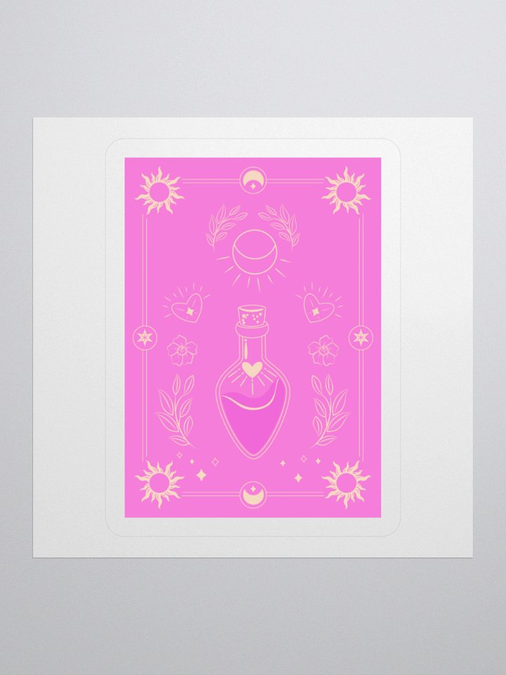 Pink Magic Potion Tarot Card 3"x3" Sticker product image (1)