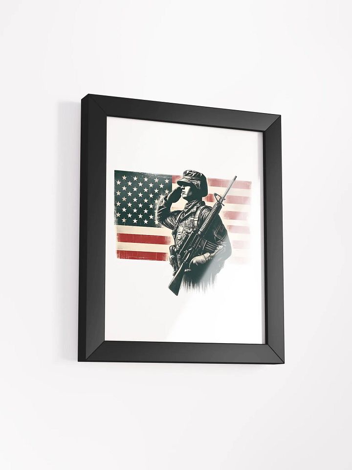 Saluting Soldier - Proud USA Patriotic Tribute Vintage Framed Poster product image (21)