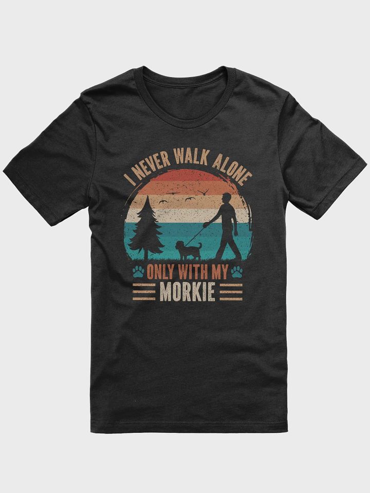 Morkie Dog Walking DAD Retro Vintage Sunset Silhouette Shirt product image (2)