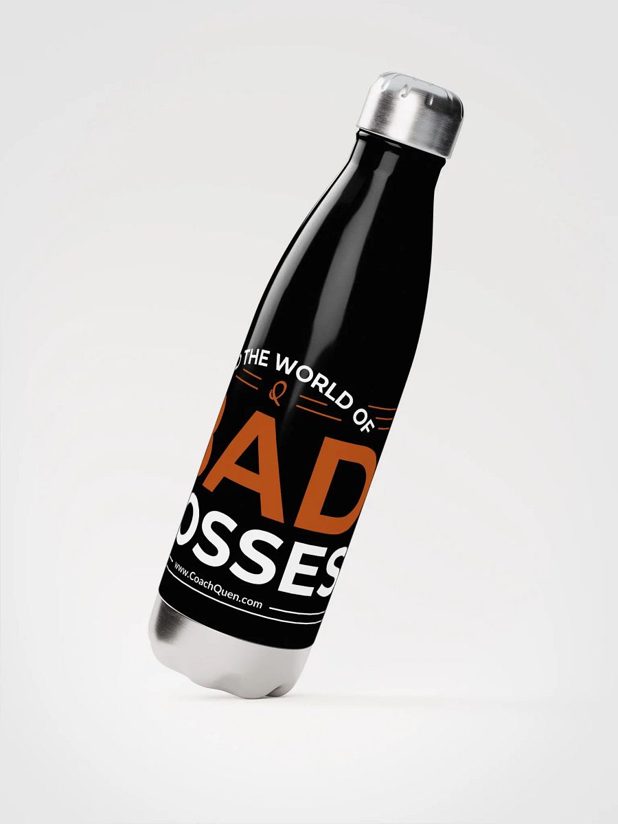 Rid the World of Bad Bosses White Logo Stainless Steel Water Bottle product image (1)