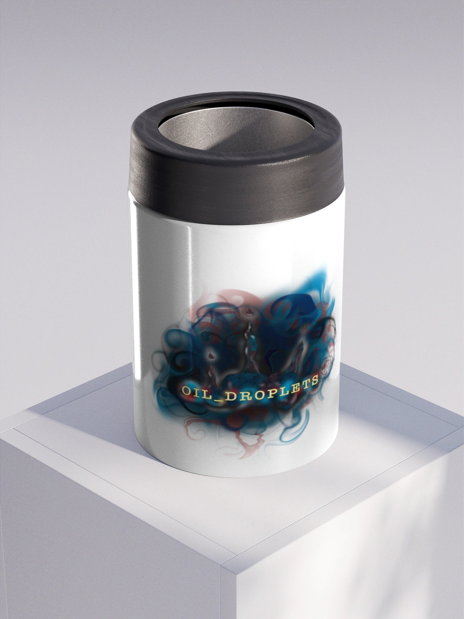 Oil Droplets Stainless Steel Koozie white product image (3)
