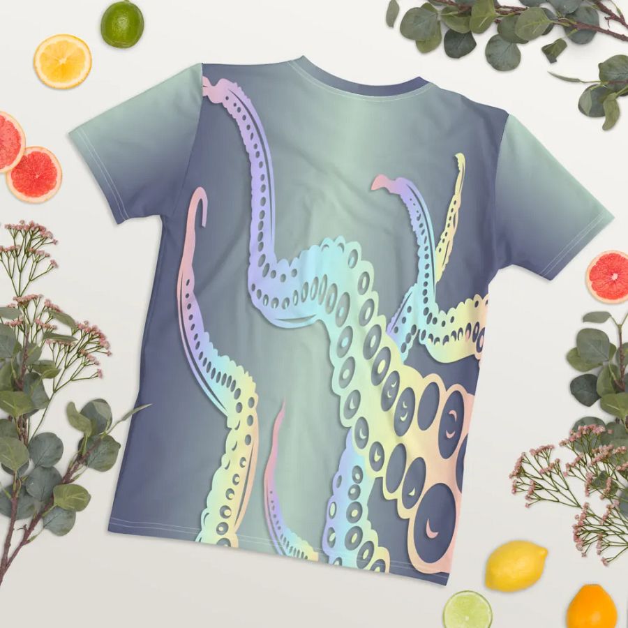 Octopus Tentacles Pastel All Over Print T-shirt product image (7)