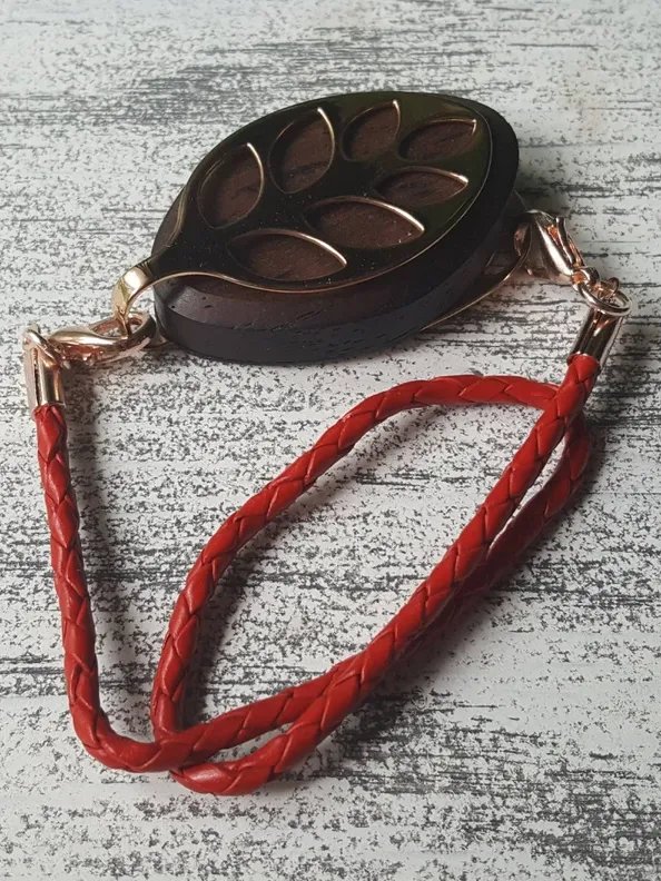 Red Leather Bolo Wrap Bracelet | Handmade Accessory for Bellabeat Leaf Urban & Ivy product image (2)