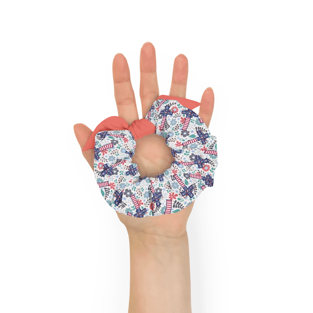 Floral Patriotic Cross Patterned Scrunchie product image (9)