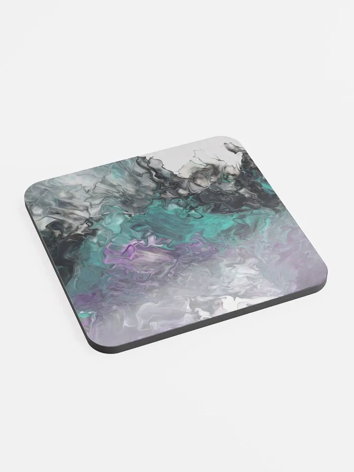 Acrylic Pour Printed Glossed Cork Coaster - Original FCCA Design product image (2)