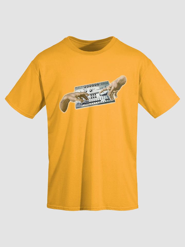 The creation of Roland TB303, classic synth Tribute by Frank Fonik, Techno EDM Unisex t-shirt product image (1)