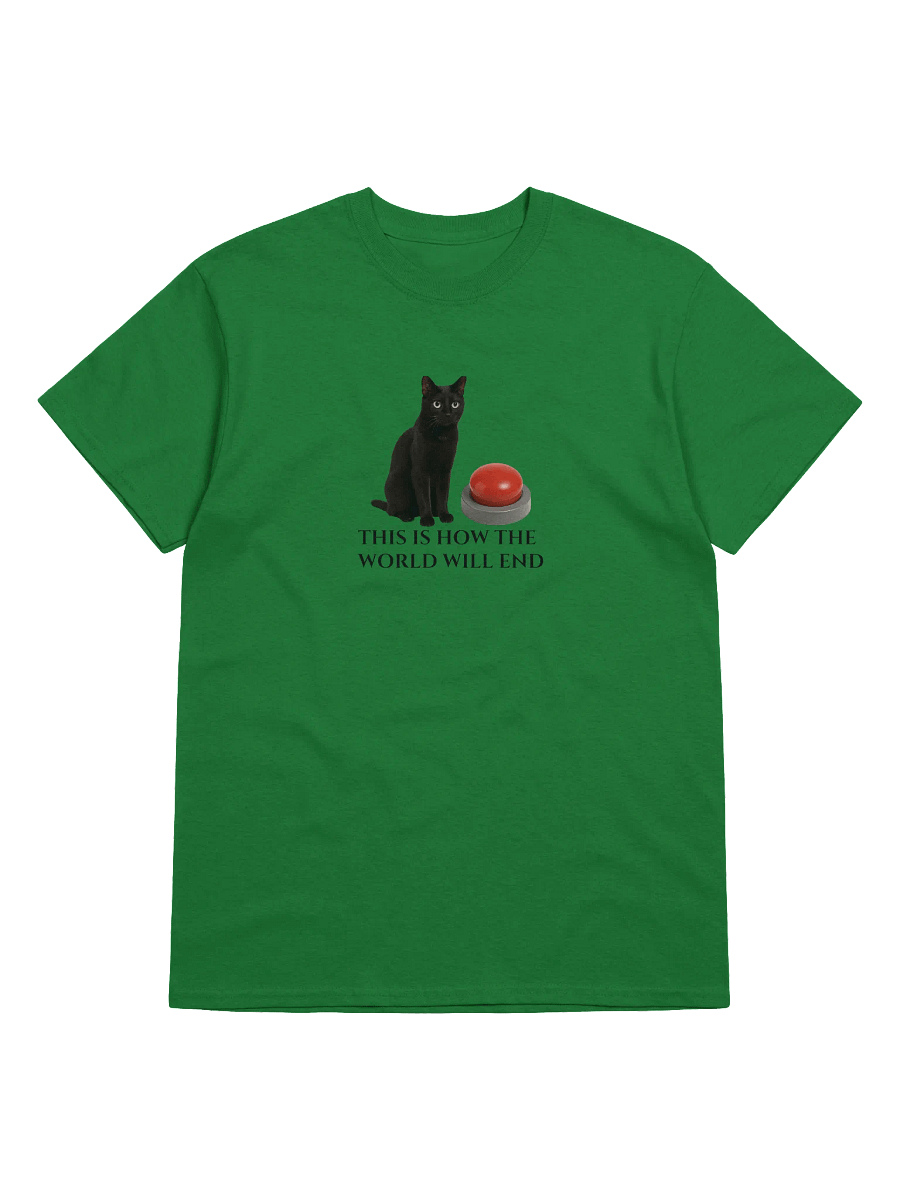 Apocalyptic Cat and Red Button T-Shirt product image (10)