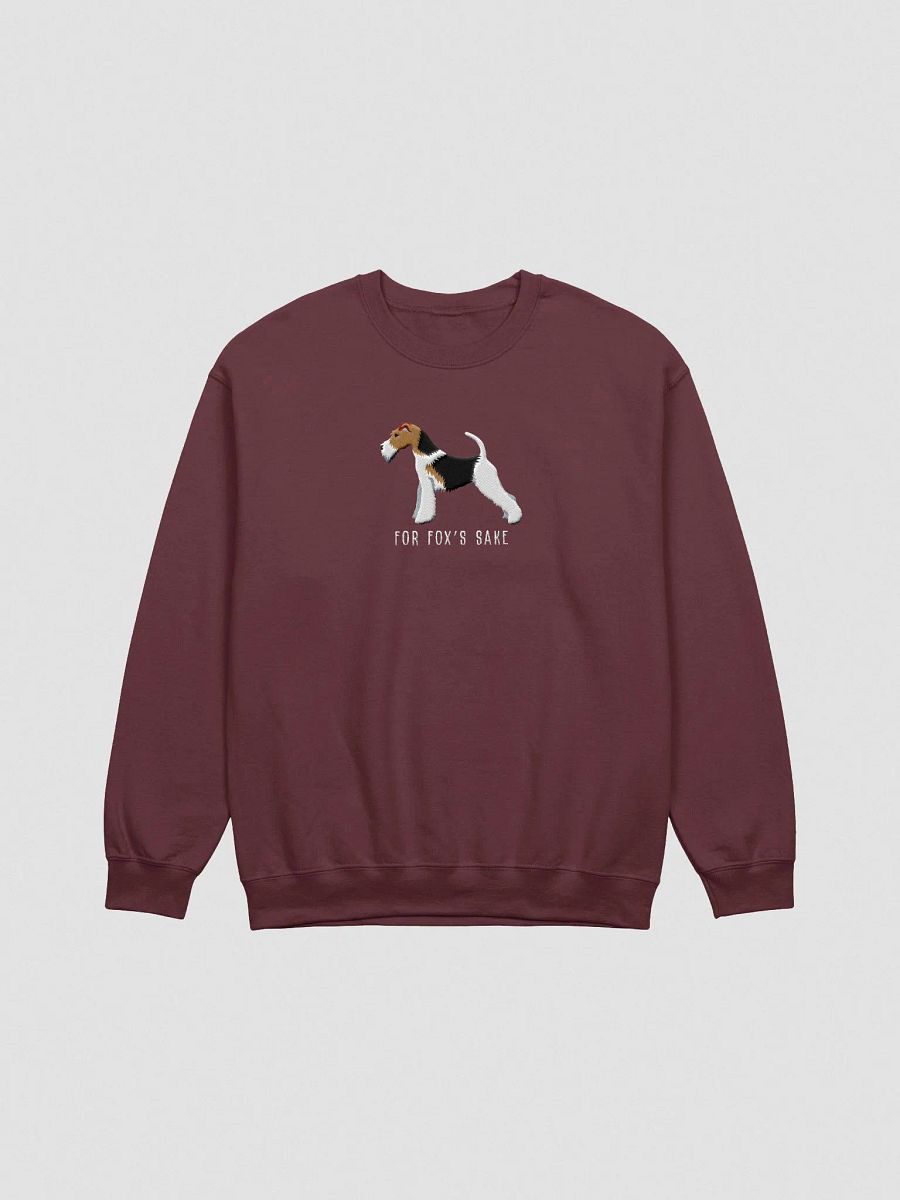 For Fox's Sake Sweatshirt (Embroidered) of a Wire Fox Terrier(Black, Tan, & White) product image (4)