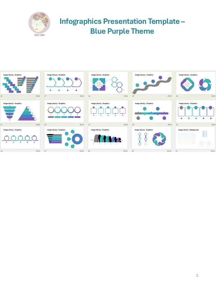 100 IRO Infographics Presentation Template – Blue Purple Design product image (3)