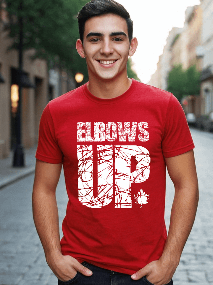 Funny Hockey T-Shirt - Elbows up - Gift for Hockey Lovers Who Stand Their Ground product image (1)