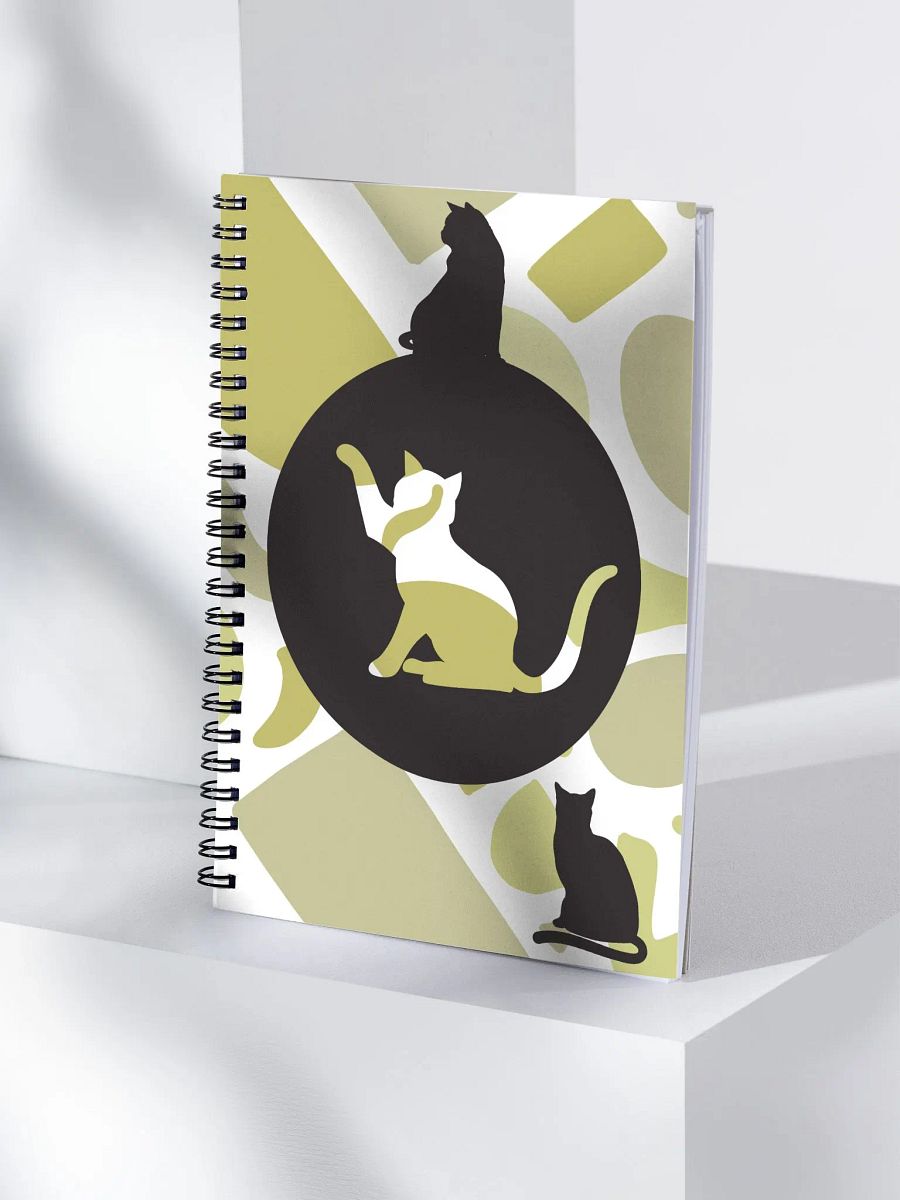 Monogram Letter O Cat Lover Geometric Greens Notebook product image (4)