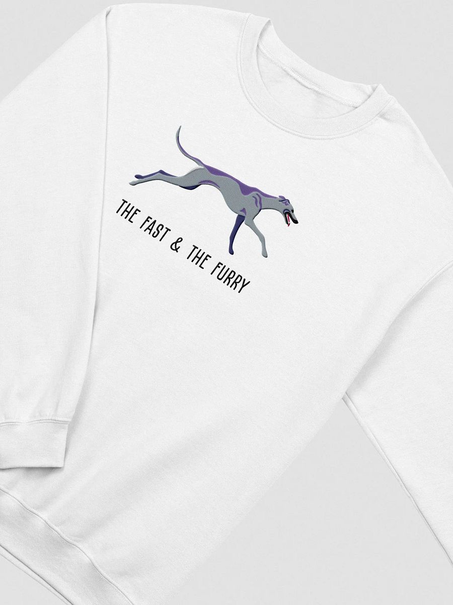 The Fast & The Furry Sweatshirt (Embroidered) of a Greyhound(Blue) product image (6)